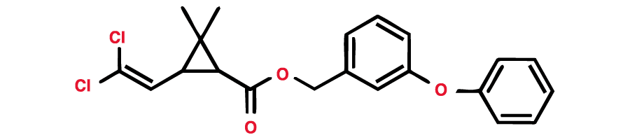 Formule chimique de la molécule Perméthrine