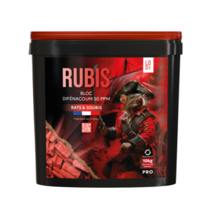 RUBIS Blocs 30g emballés 10kg – Appâts blocs anti rats et souris